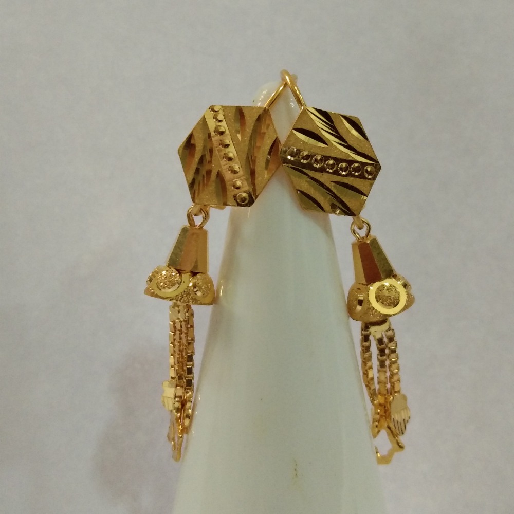 916 Yellow Gold Long Earring
