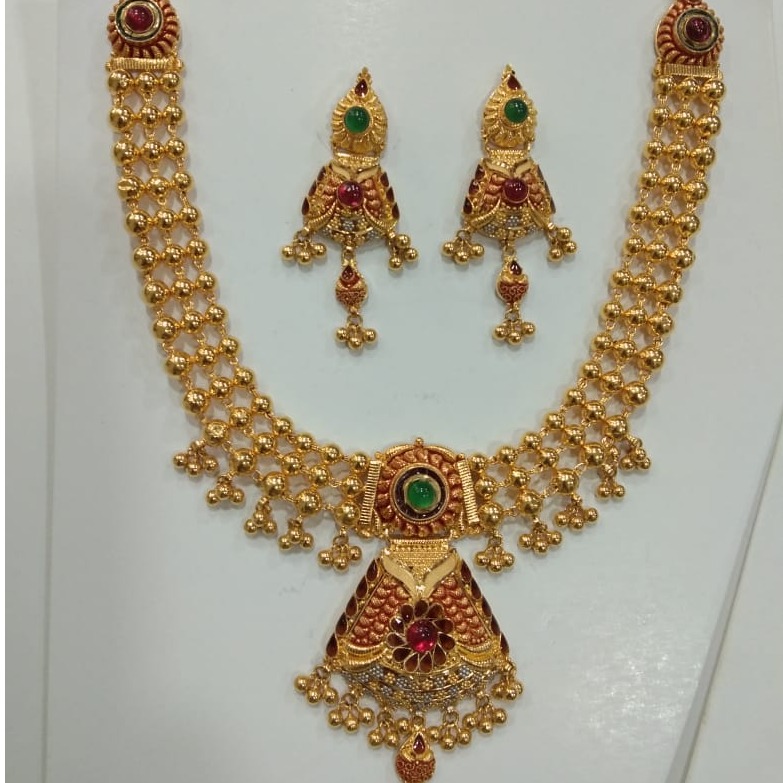 916 Gold Indian Kundan Necklace Set