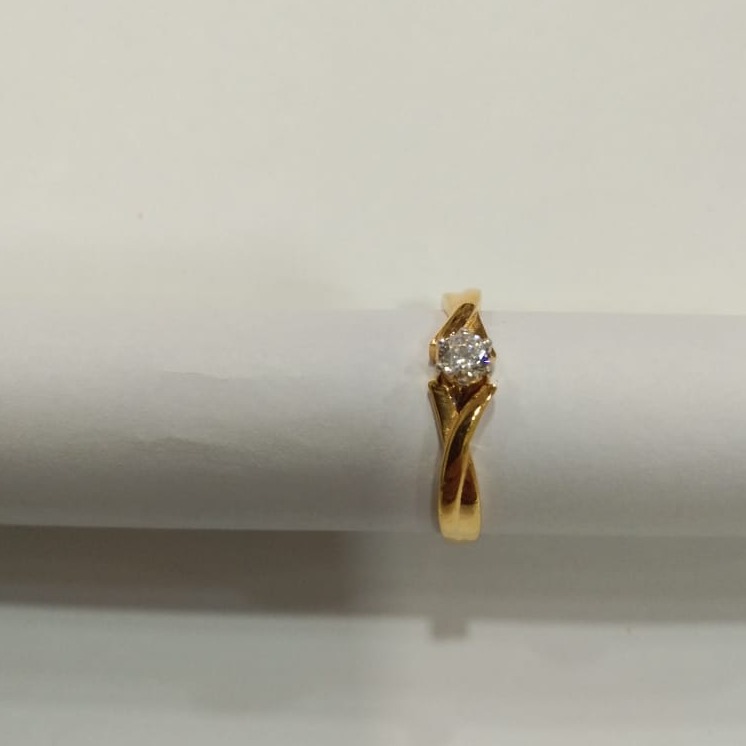 916 Gold Single Diamond Ladies Ring