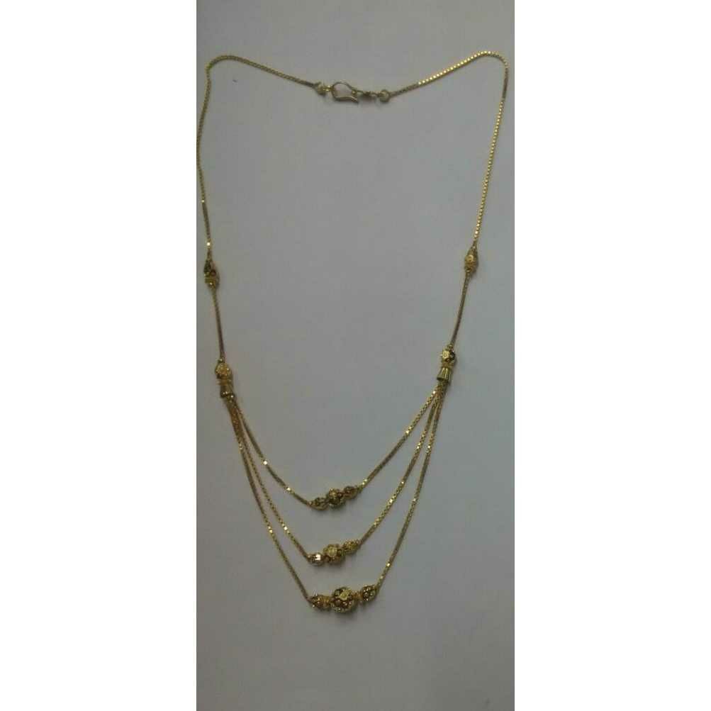 22KT Gold Ladies Indian 3 Line Designer Mala