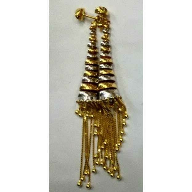22KT Yellow Gold Designer Vertical Jhumka