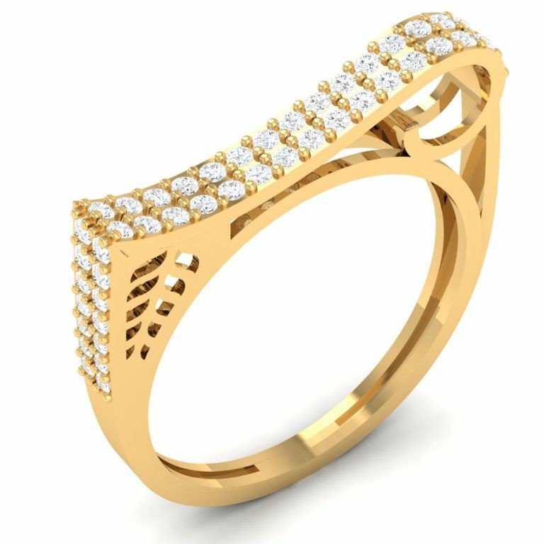 Gold CZ Fancy Ring