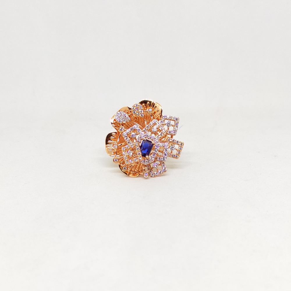 Rose gold cz stone fancy ring