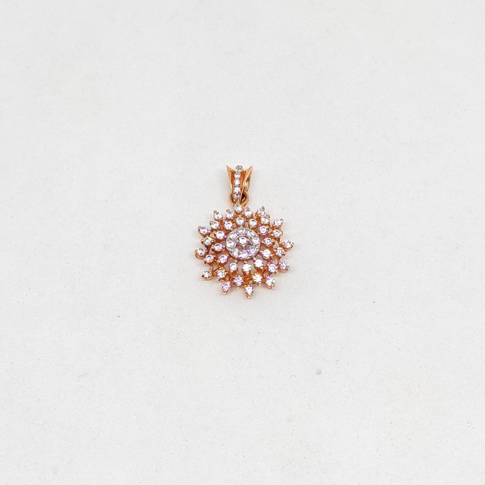 18K Rose Gold CZ Stone Fancy Pendant