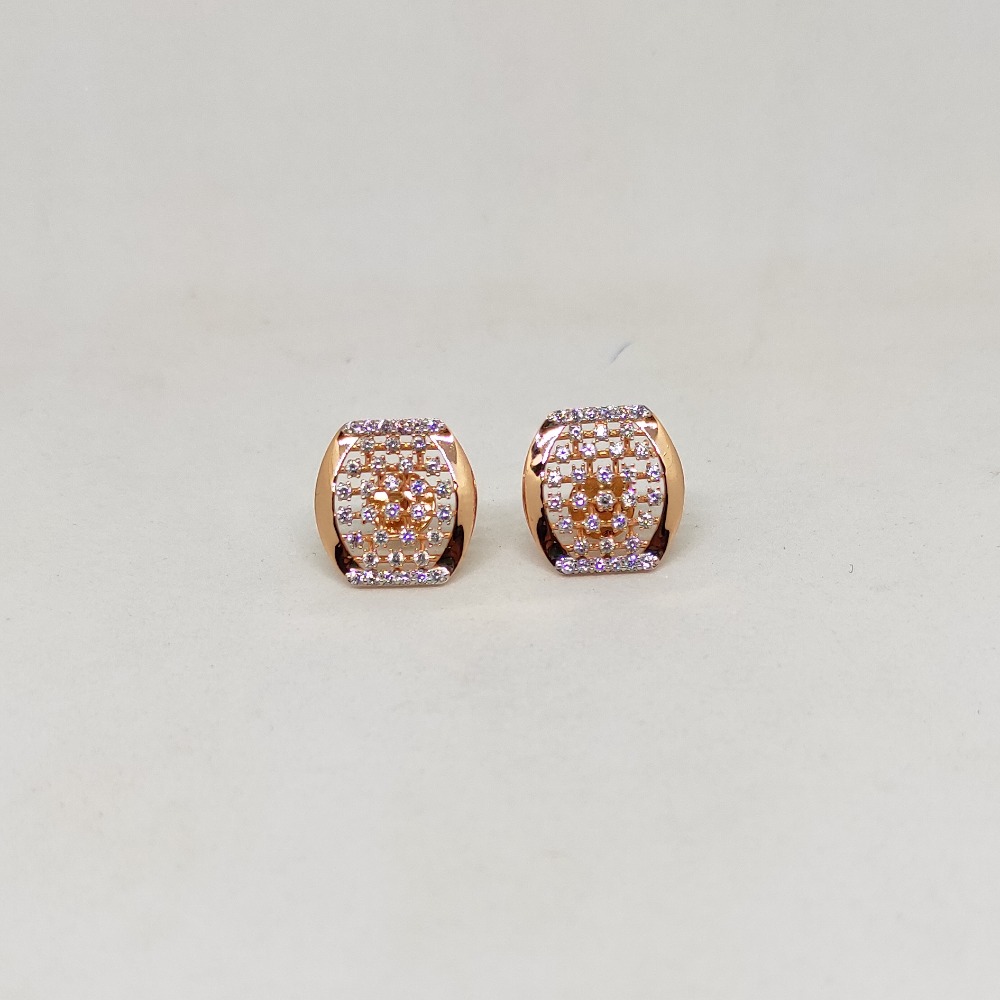 Rose Gold Fancy CZ Earrings