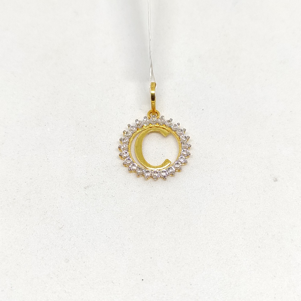 18k Gold c alphabet pendant