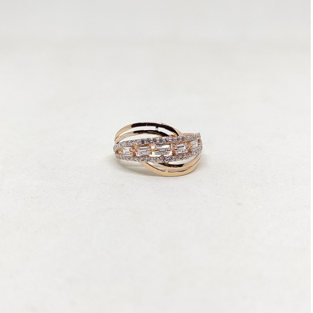 18k Rose gold cz stone ring