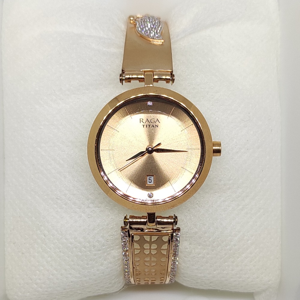 Rose Gold c z stone fancy watch