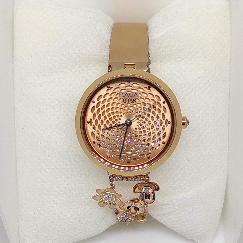 Rose Gold CZ stone watch