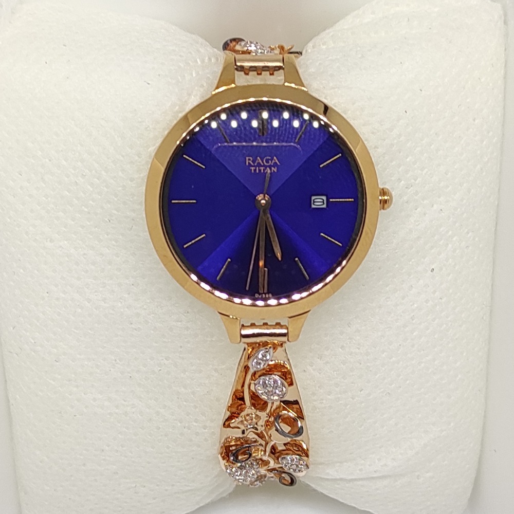 Rose Gold Raga Model CZ Stone Watch