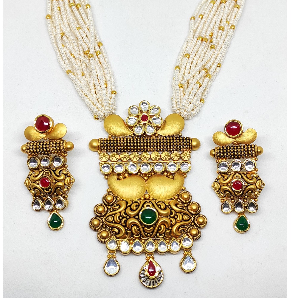 916 gold rajwadi Antique necklace set