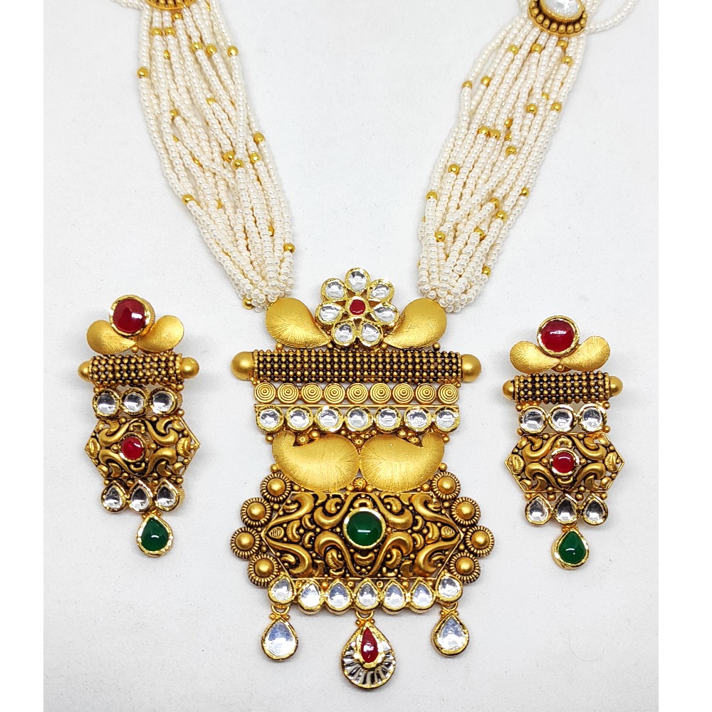916 gold rajwadi Antique necklace set