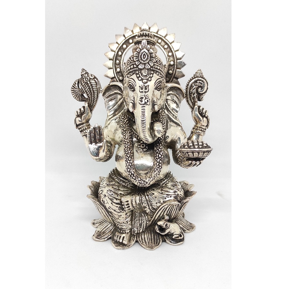 Antique Silver God Ganesha Murti