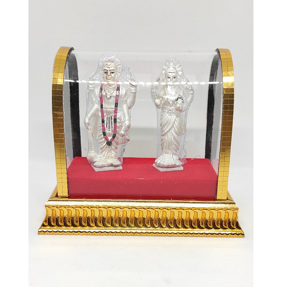 Pure Silver God Vishnuji With Lakshmiji