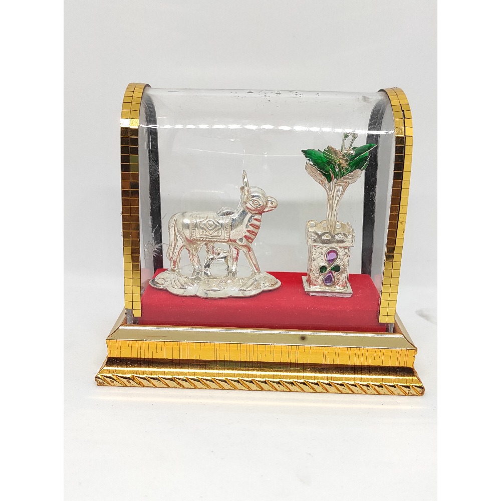 Silver Cow and Tulsi pot