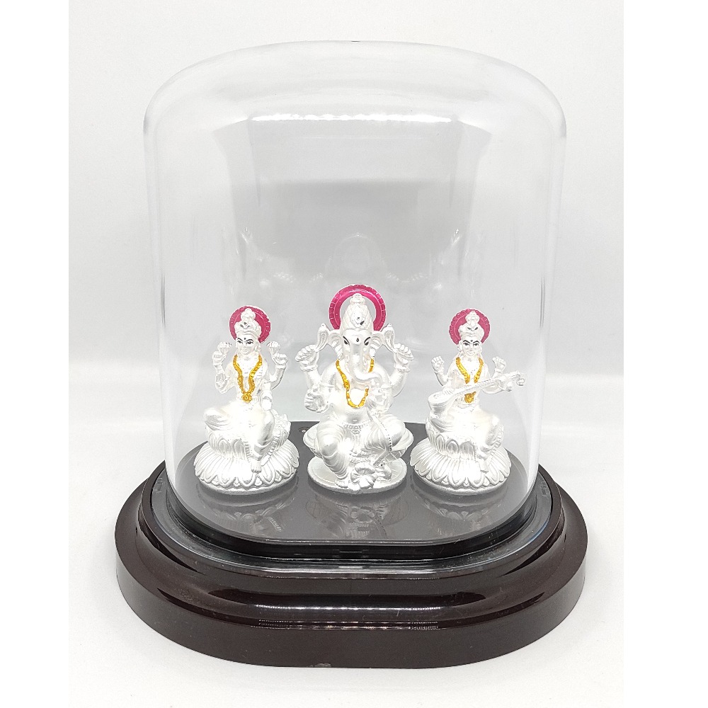 Silver Lakshmi Ganesh Saraswati Idol