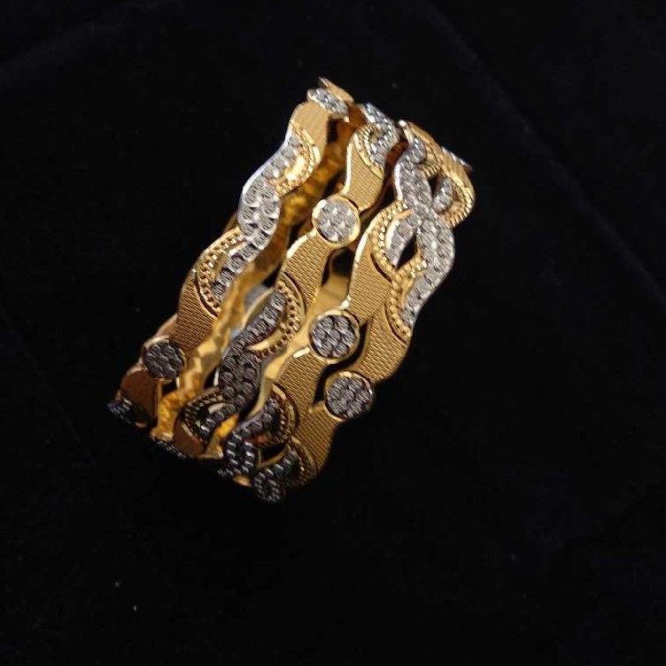 22KT Gold Indian Modern Fancy Bangle Yellow