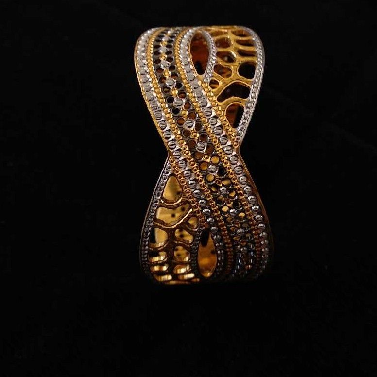 22K Indian Gold CNC Designer Filigree Bangle