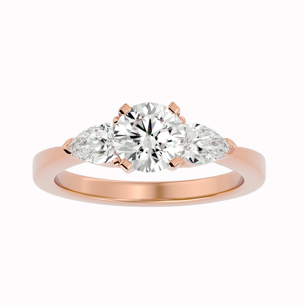 18k rose gold diamond modern daily wear ring