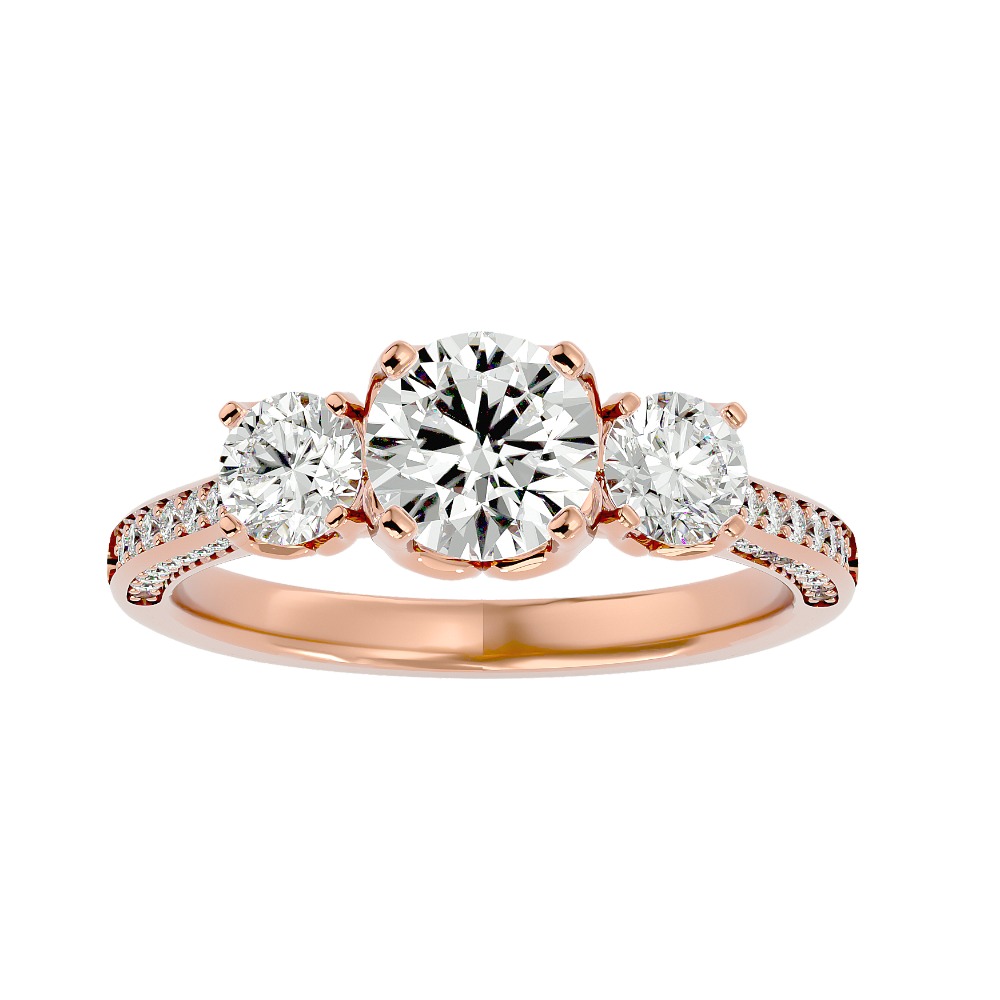 22KT Gold Three Diamond Ring
