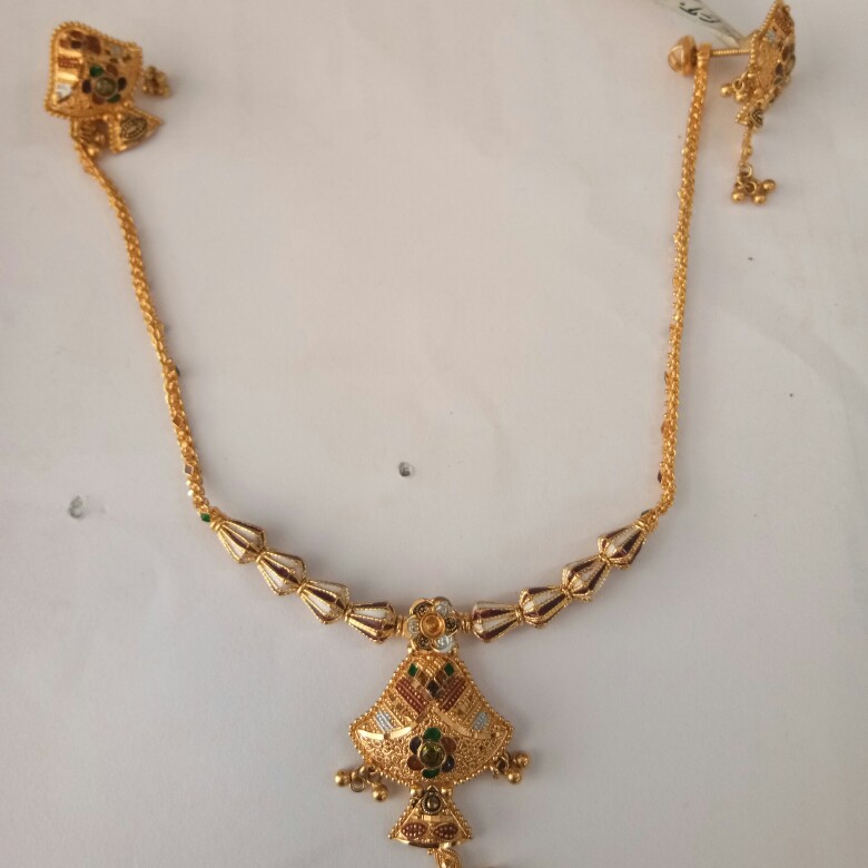 916 Gold hallmark Necklace set TJ4356