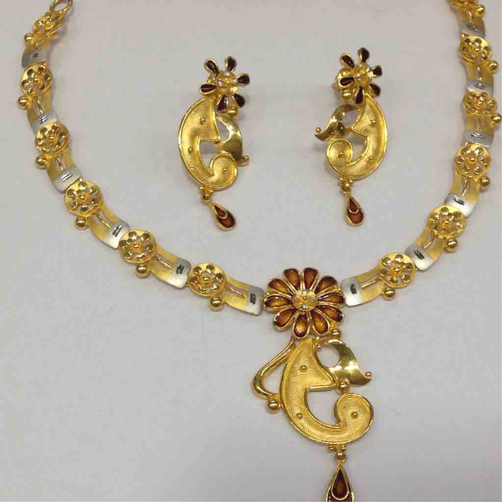 916 gold antique wedding necklace set