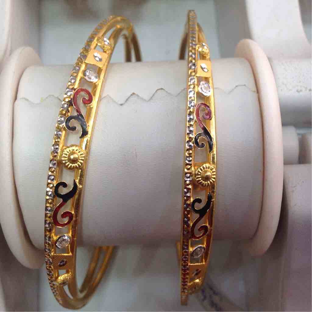 916  gold antique bangle kada