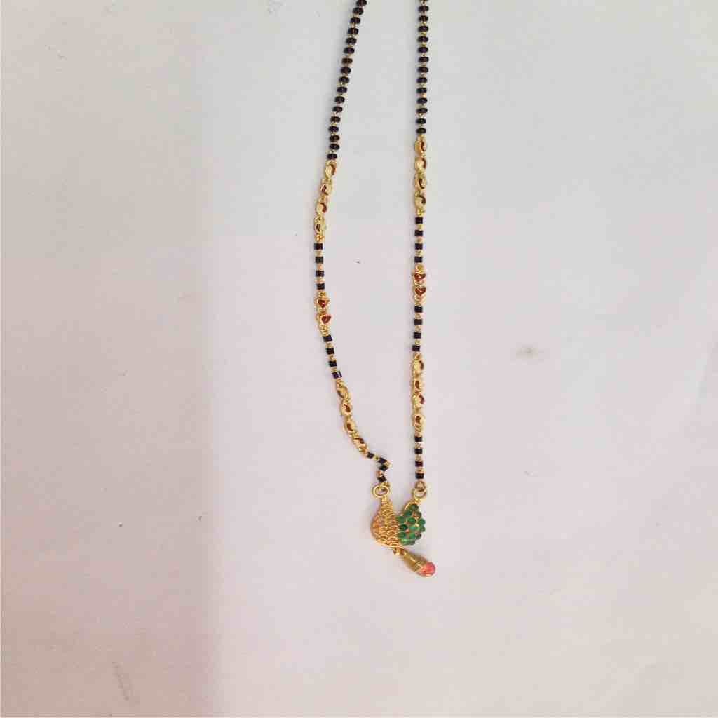 916 Gold Fancy Color Stone Mangalsutra