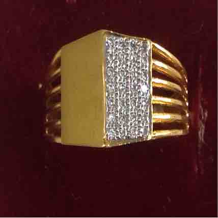 916 Hallmarked plain gold wedding diamond ring