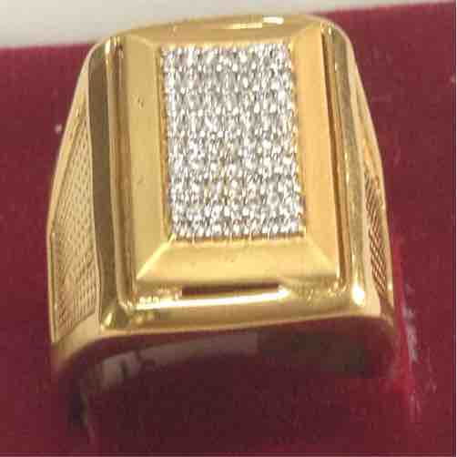 916 Gold Diamond Wedding Gents Ring
