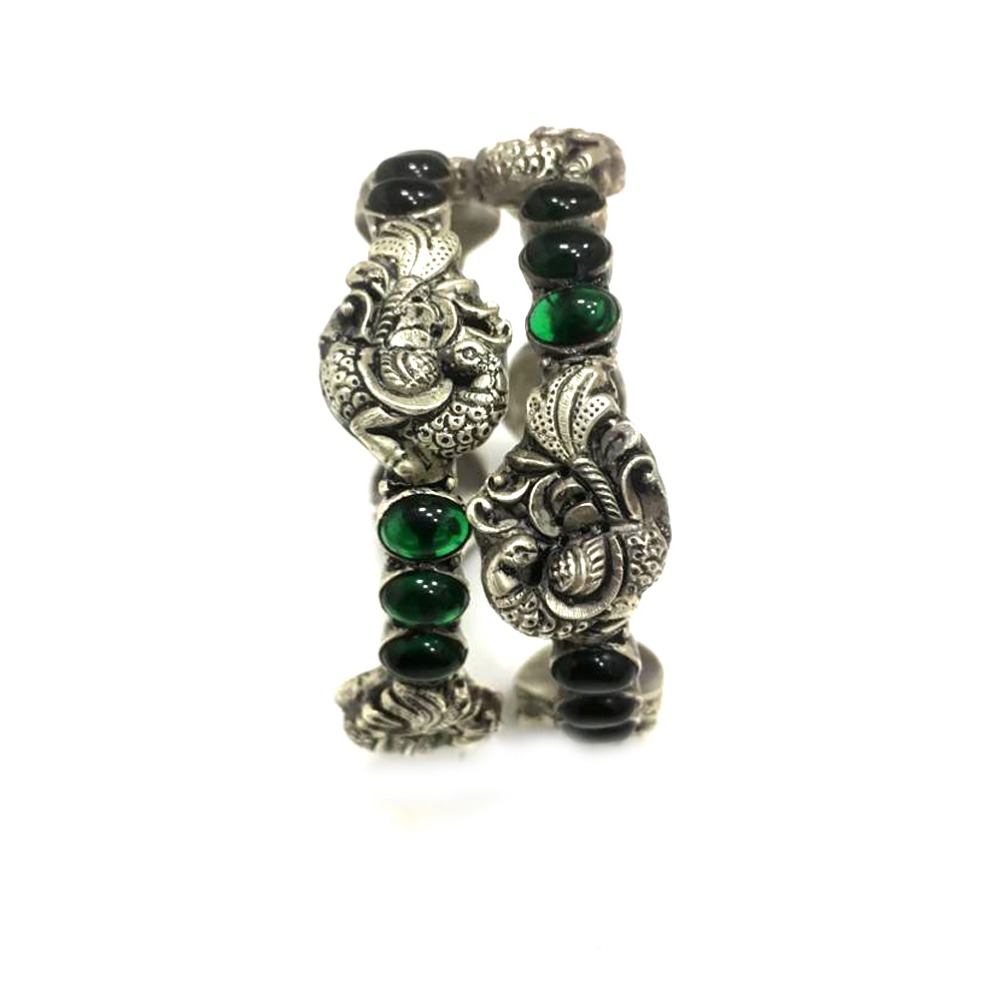 925 Sterling Silver Fancy Peacock Design Kada