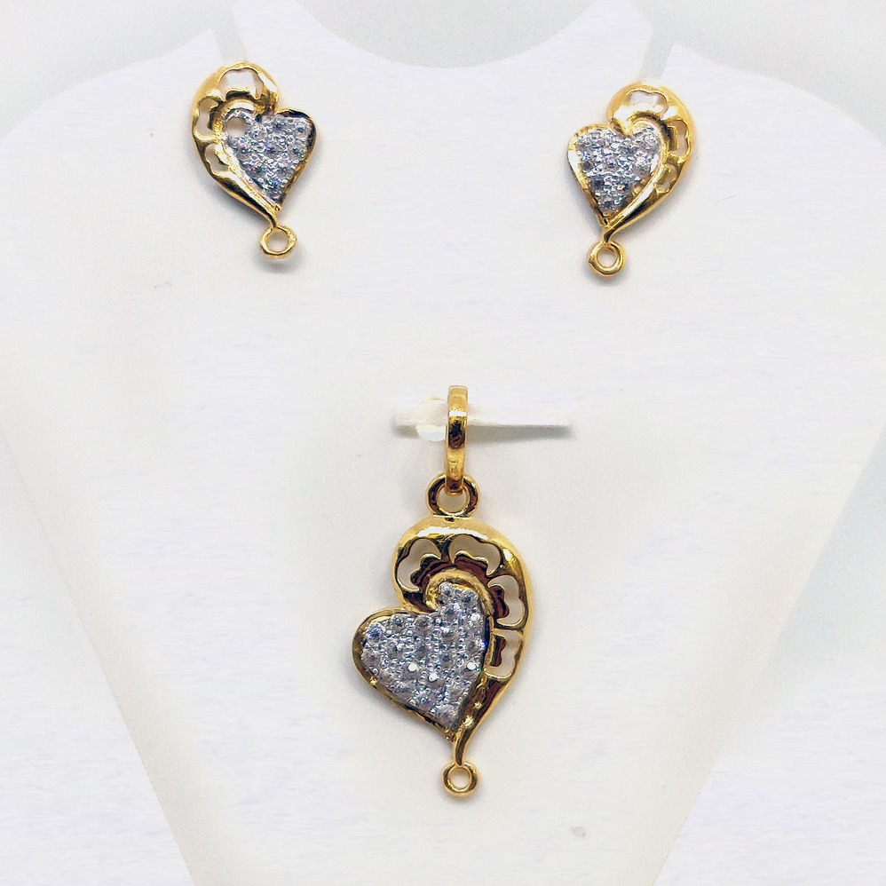 916 cz gold pendant set sk-ps010