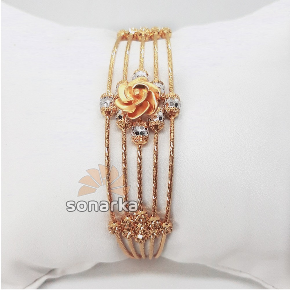 18k Floral CZ Rose Gold Bracelet SK - R001