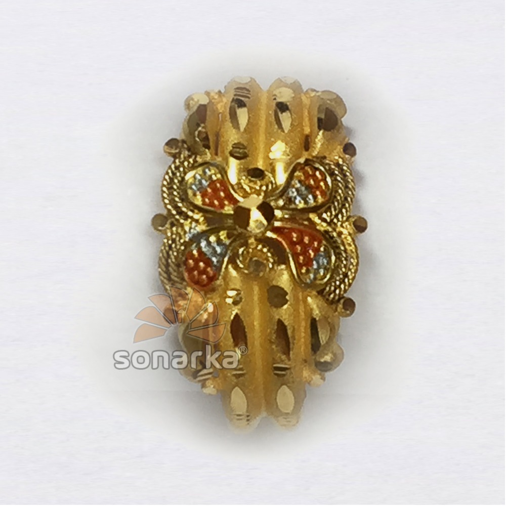 22k Yellow Gold Ladies Bands Indian Design Enamel