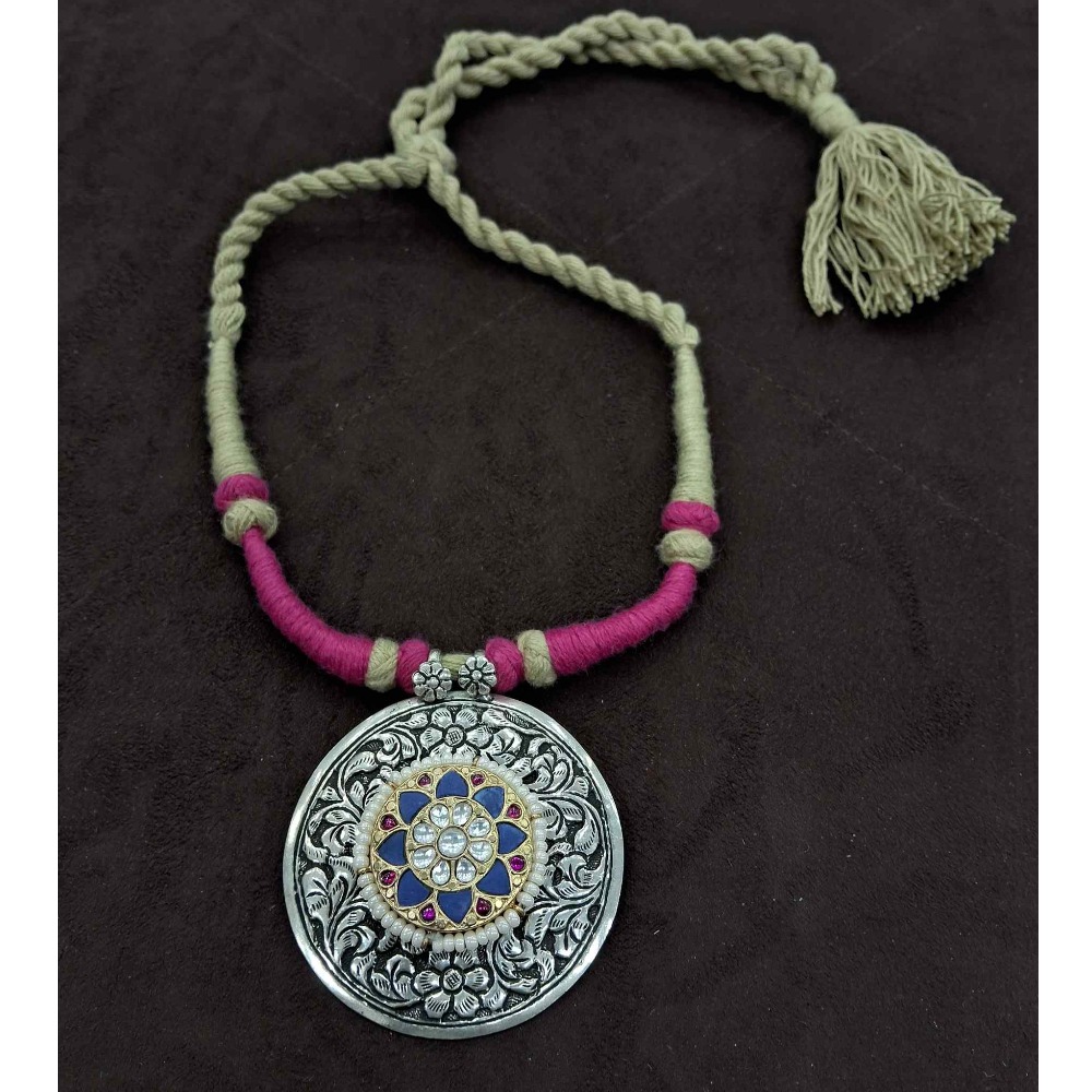 925 Sterling silver Tribal Chokar oxidized pendant for Ladies STS0017