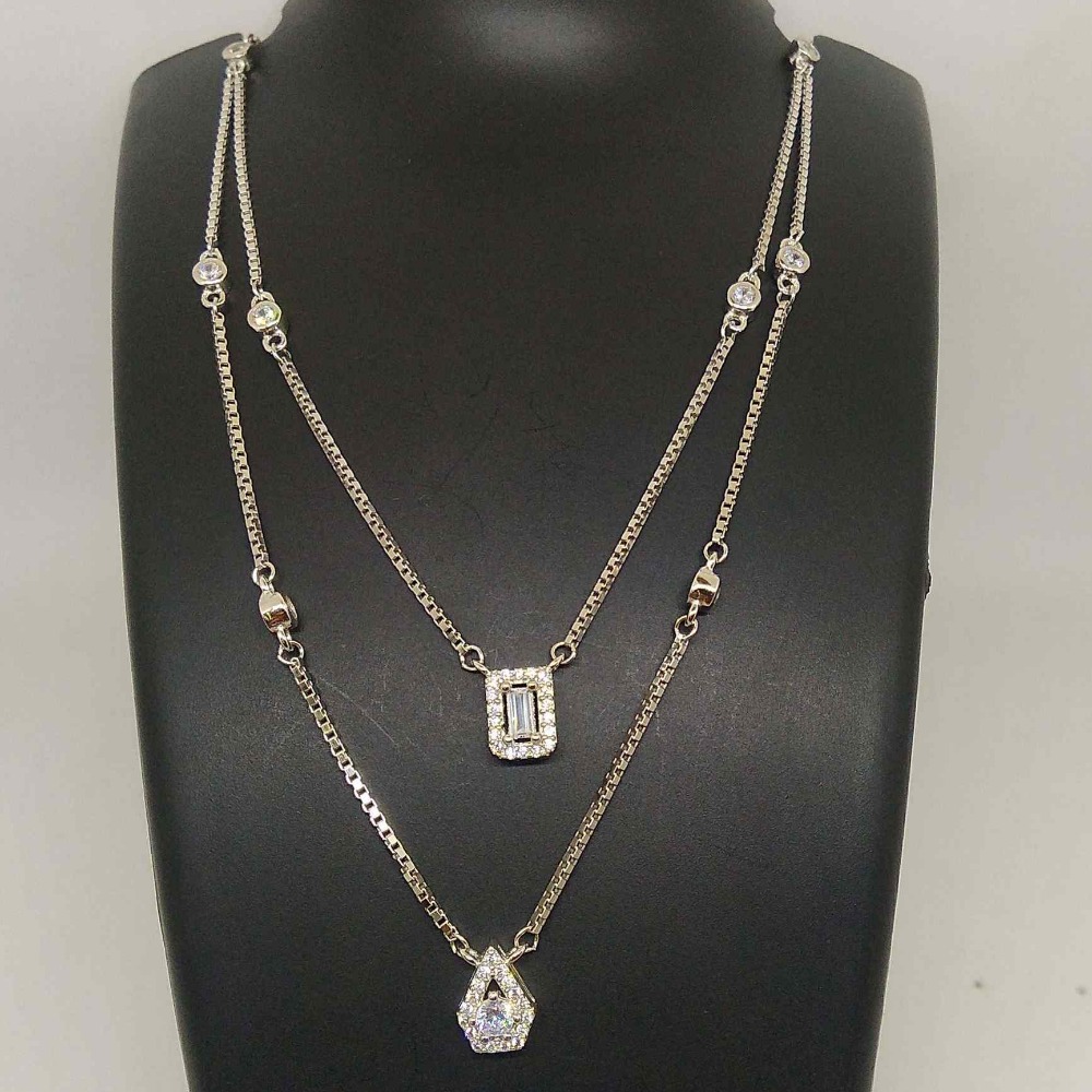 925 sterling silver fancy double line chain for girls