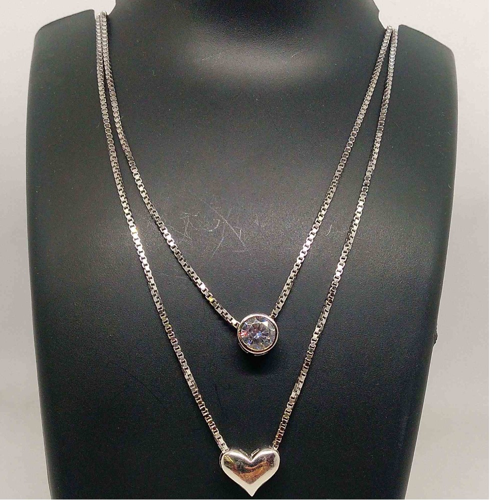 925 sterling silver double layer chain for girls