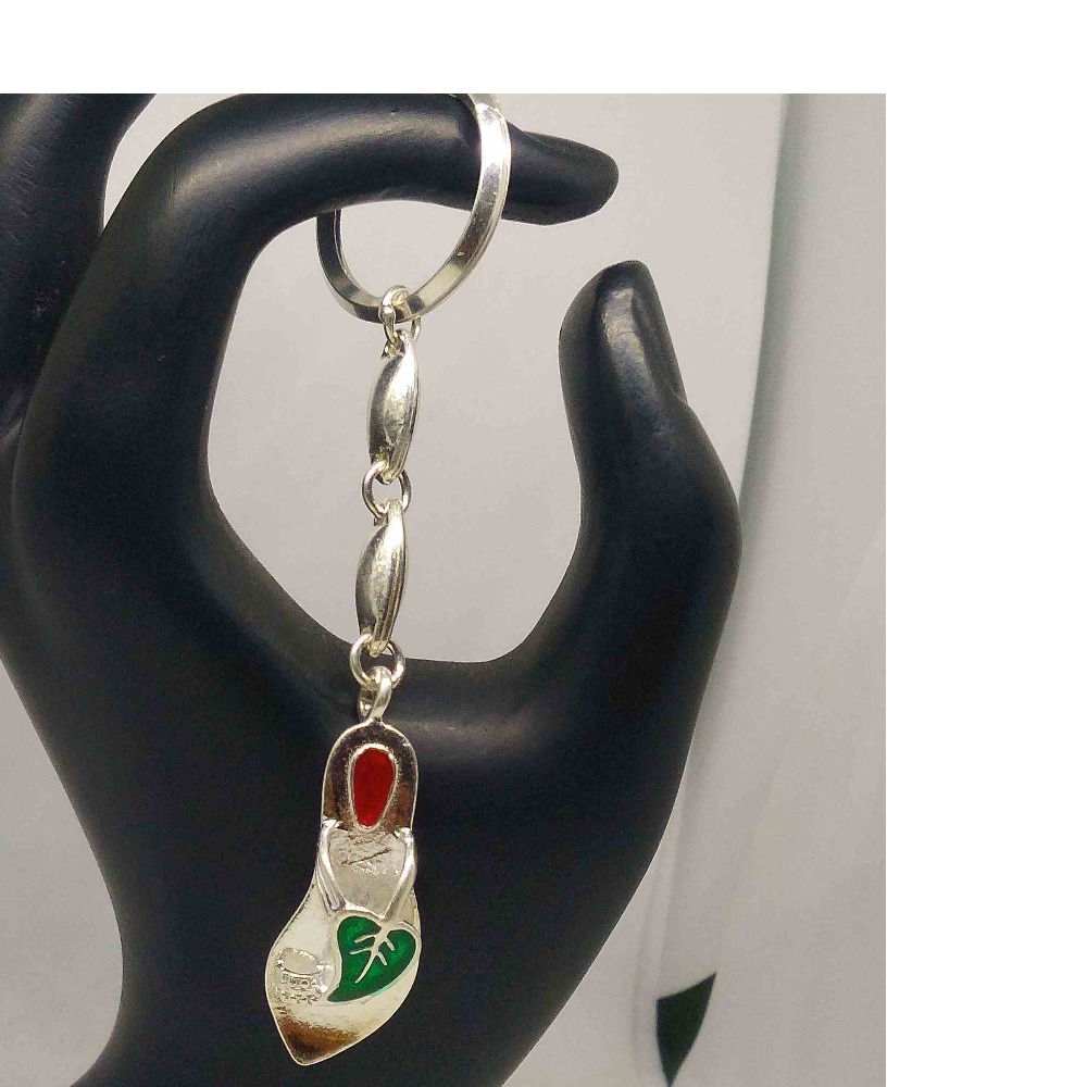 Silver girls chappal keychain  for car , bike
