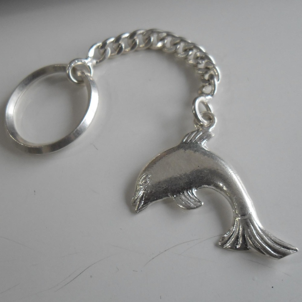 Silver  fish keychain for bike / car key