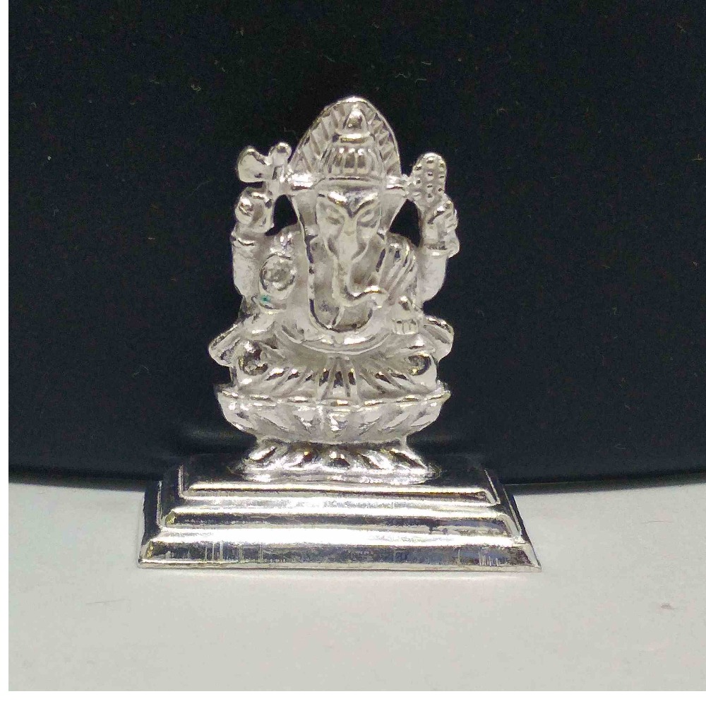 silver shree ganesh  murti for pooja