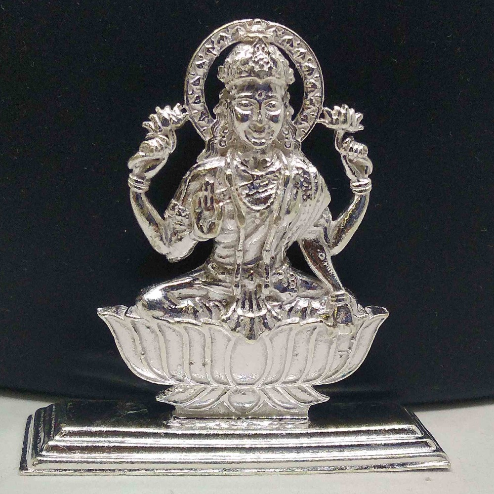 pure silver lotus  / kamal base maa laxmiji   murti  for diwali pooja