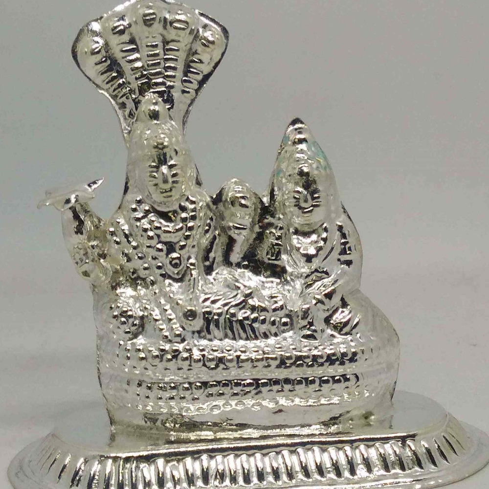 silver sheshnag par virajman lord  shree vishnu with maa laxmi