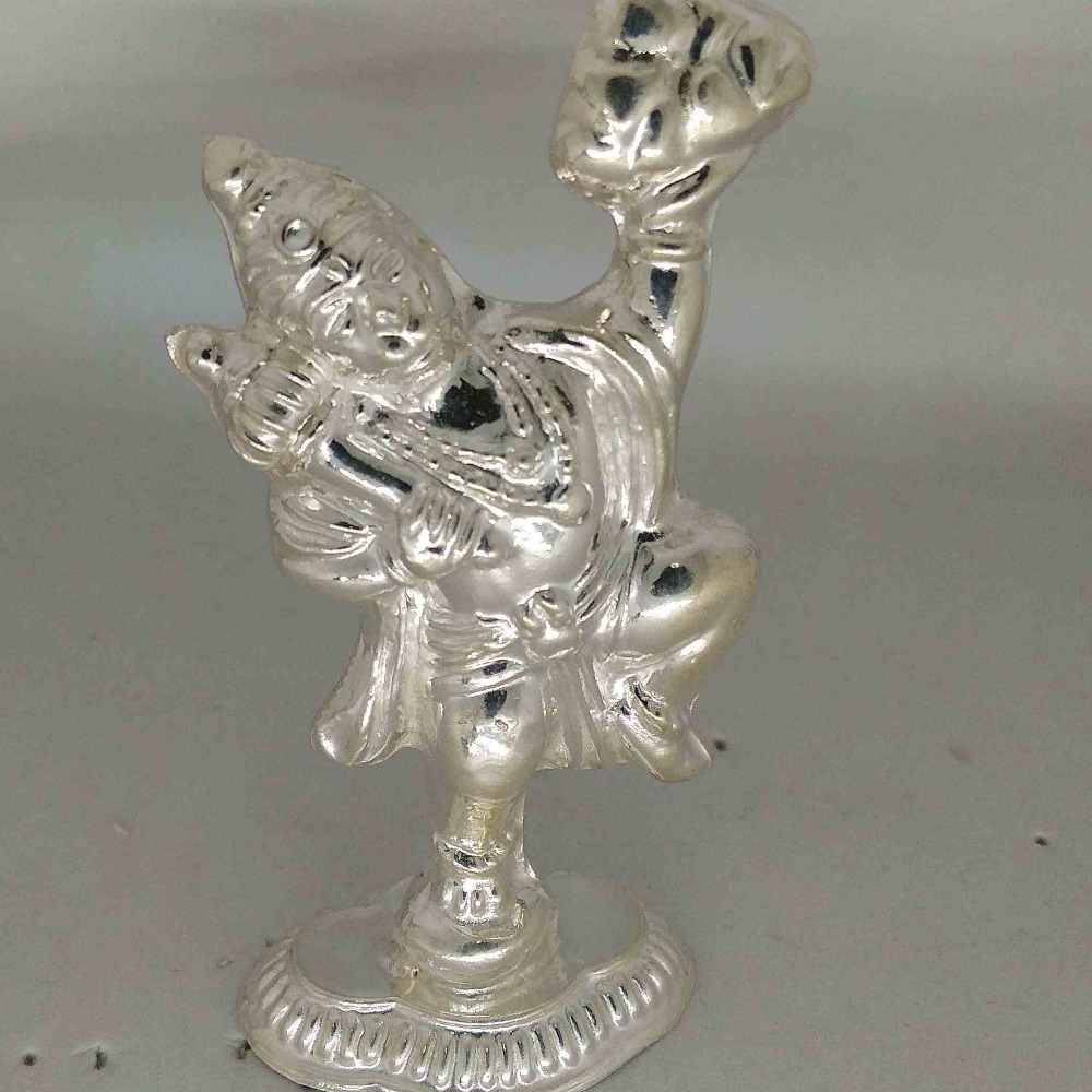 Silver shree ram bhakt  bajrangbali  with hill   murti for pooja