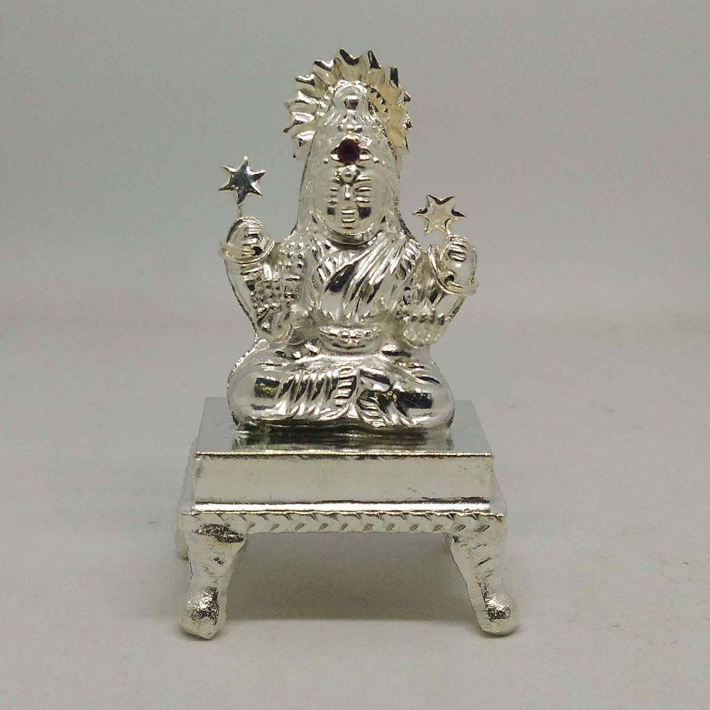 Pure Silver Bajot Par Virajman Maa Laxmi Ji Murti For Pooja
