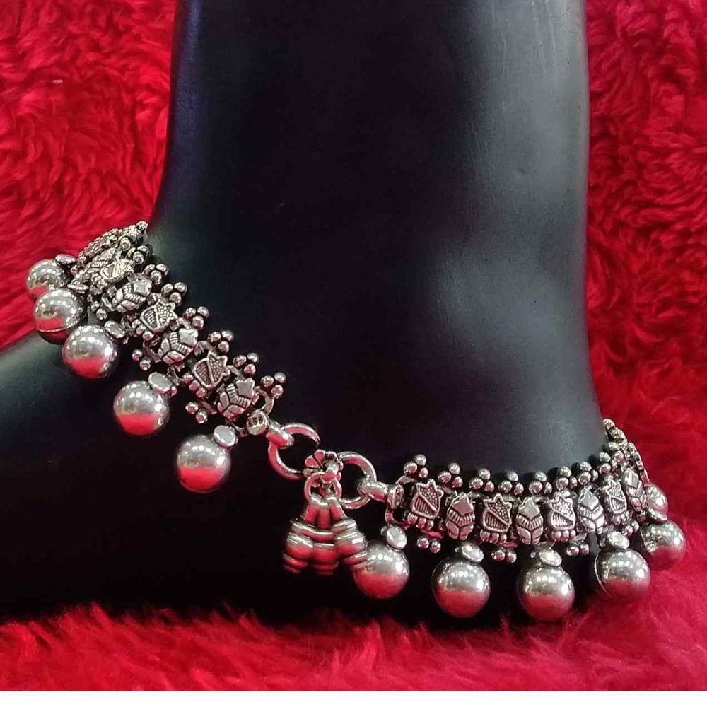 925 sterling silver  oxidiese  traditional  payal for ladies