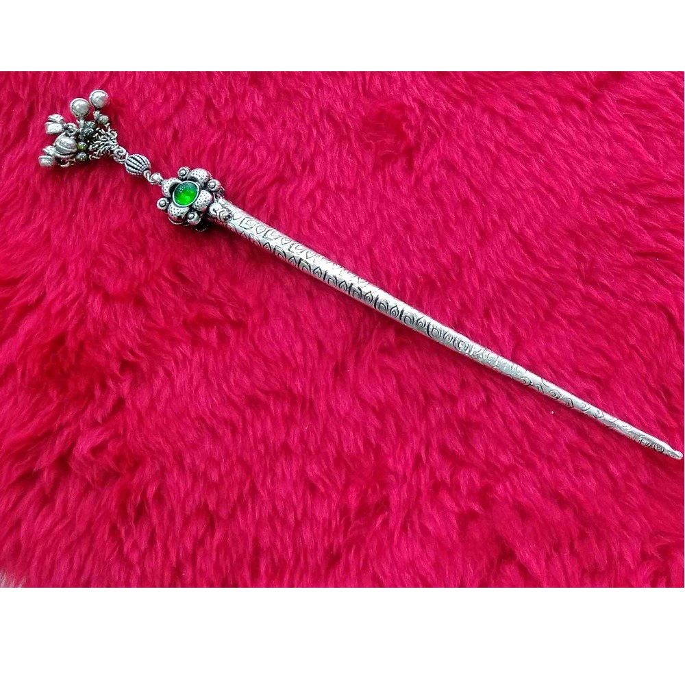 Silver long stick / hair pin for girls