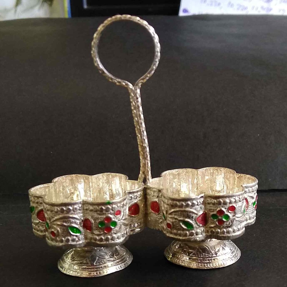 silver   fancy  kumkum Box /  dani  For Ladies