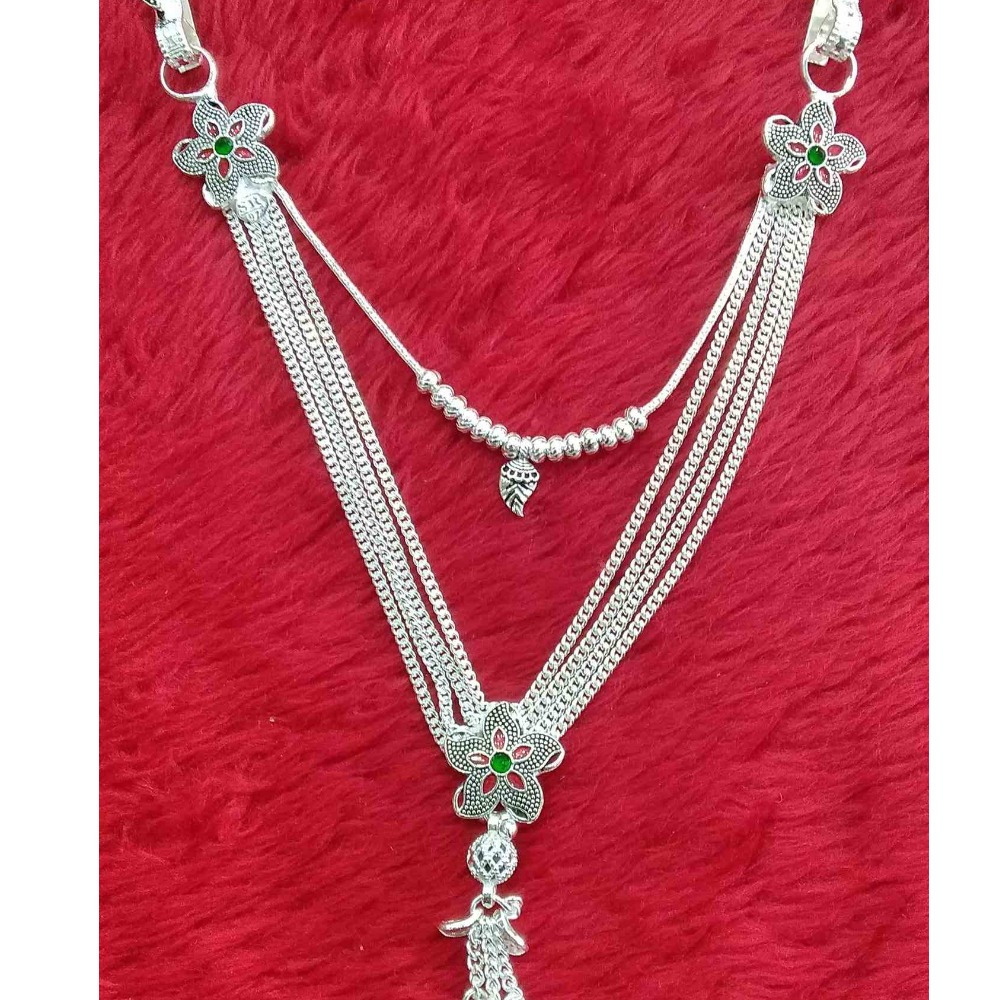 Silver Nice Delicate Designer Double Line Juda / Kandora For Ladies