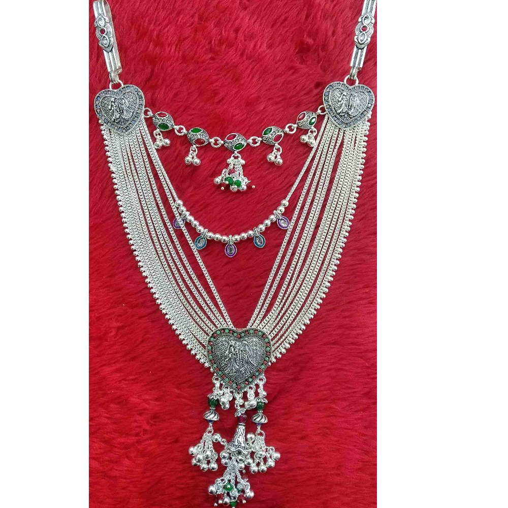 Silver Heart Shape Designer Double Line Juda /Kandora For Ladies