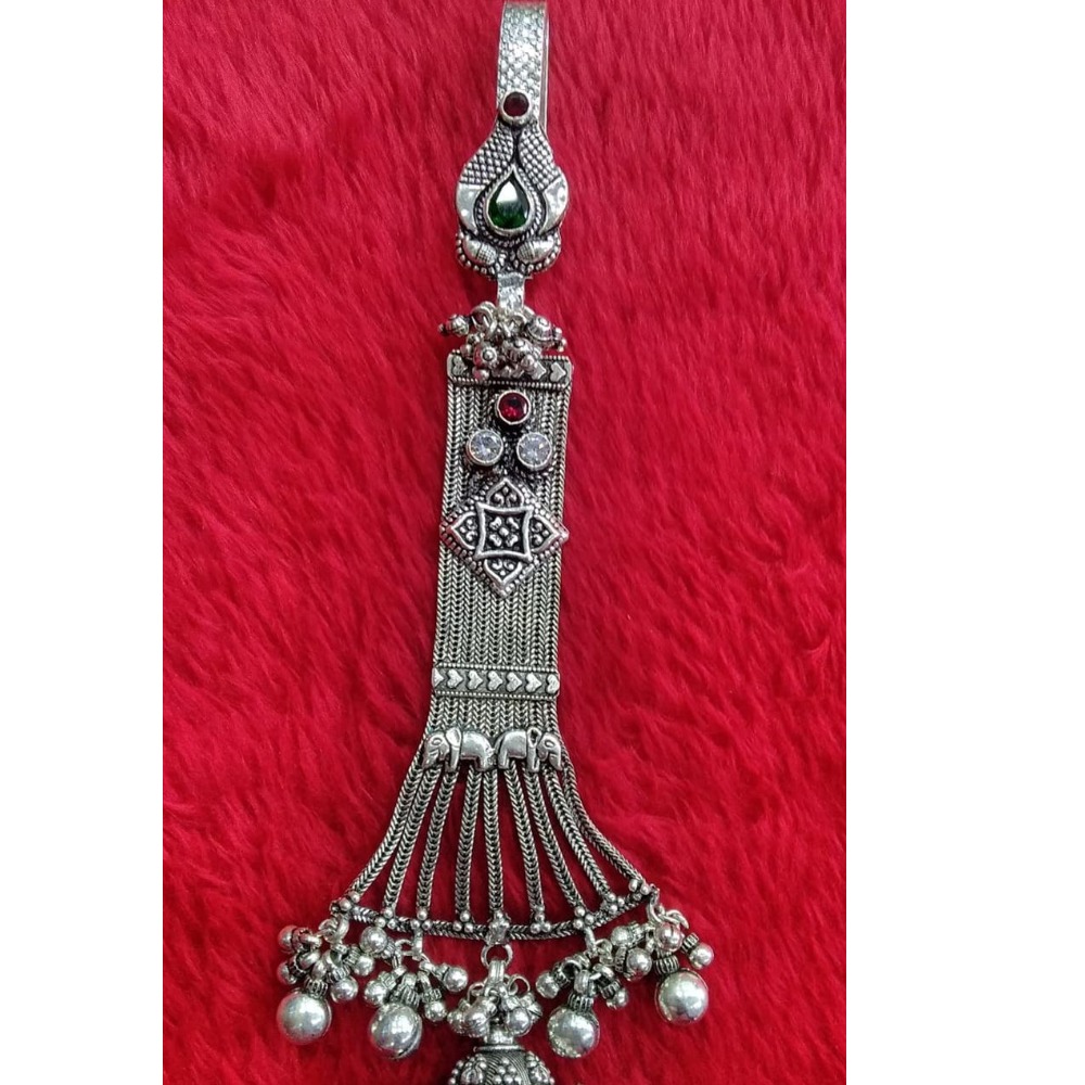 silver oxidised traditional  waist keychain juda for ladies